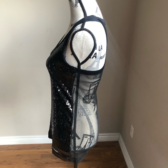 Miss Sixty Luxury sequin front sheer back tank - Picture 6 of 8